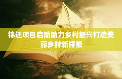锦还项目启动助力乡村振兴打造美丽乡村新样板
