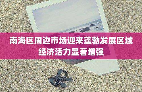 南海区周边市场迎来蓬勃发展区域经济活力显著增强