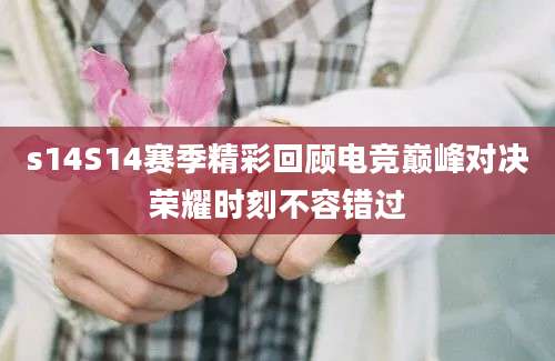 s14S14赛季精彩回顾电竞巅峰对决荣耀时刻不容错过