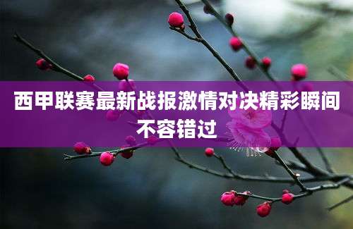 西甲联赛最新战报激情对决精彩瞬间不容错过