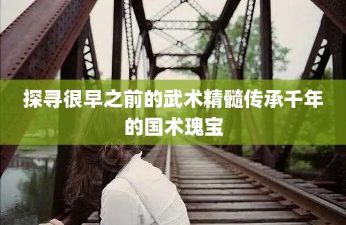 探寻很早之前的武术精髓传承千年的国术瑰宝
