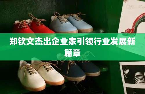 郑钦文杰出企业家引领行业发展新篇章