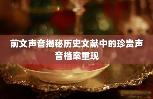 前文声音揭秘历史文献中的珍贵声音档案重现