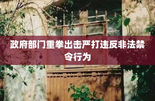 政府部门重拳出击严打违反非法禁令行为