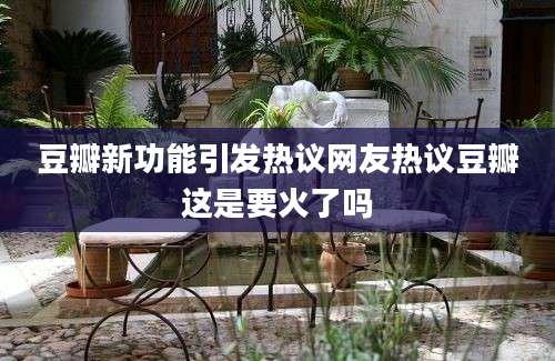 豆瓣新功能引发热议网友热议豆瓣这是要火了吗