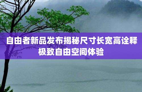 自由者新品发布揭秘尺寸长宽高诠释极致自由空间体验