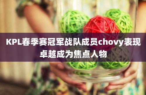 KPL春季赛冠军战队成员chovy表现卓越成为焦点人物