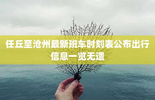 任丘至沧州最新班车时刻表公布出行信息一览无遗