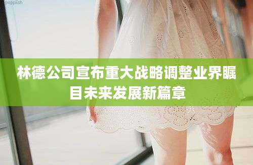林德公司宣布重大战略调整业界瞩目未来发展新篇章