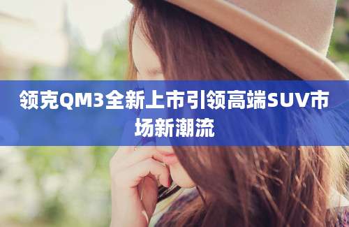 领克QM3全新上市引领高端SUV市场新潮流