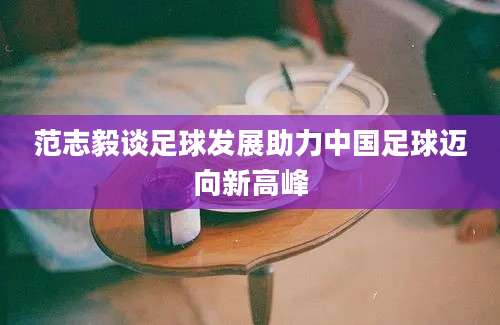 范志毅谈足球发展助力中国足球迈向新高峰
