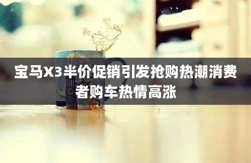 宝马X3半价促销引发抢购热潮消费者购车热情高涨