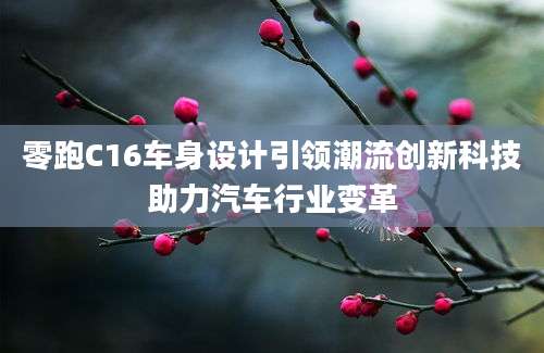 零跑C16车身设计引领潮流创新科技助力汽车行业变革