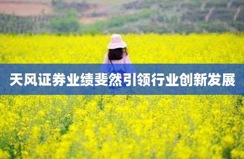 天风证券业绩斐然引领行业创新发展