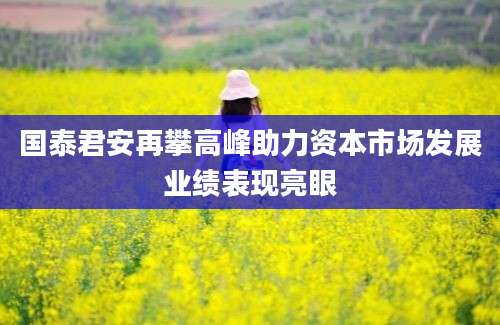 国泰君安再攀高峰助力资本市场发展业绩表现亮眼