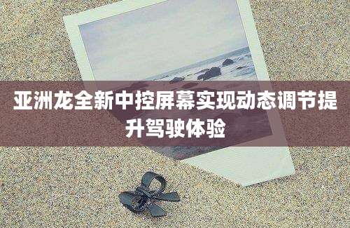 亚洲龙全新中控屏幕实现动态调节提升驾驶体验