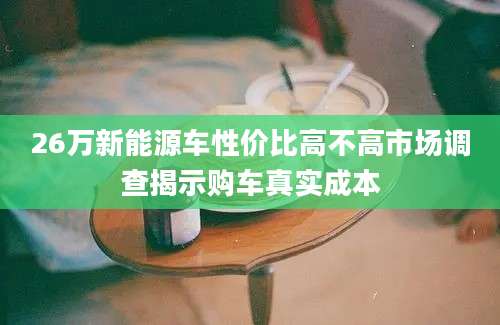26万新能源车性价比高不高市场调查揭示购车真实成本