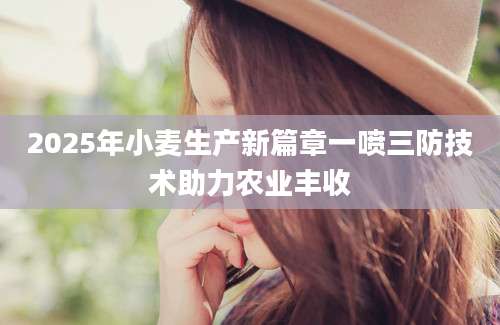 2025年小麦生产新篇章一喷三防技术助力农业丰收