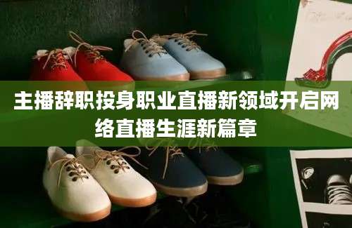 主播辞职投身职业直播新领域开启网络直播生涯新篇章