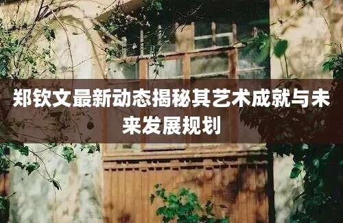 郑钦文最新动态揭秘其艺术成就与未来发展规划