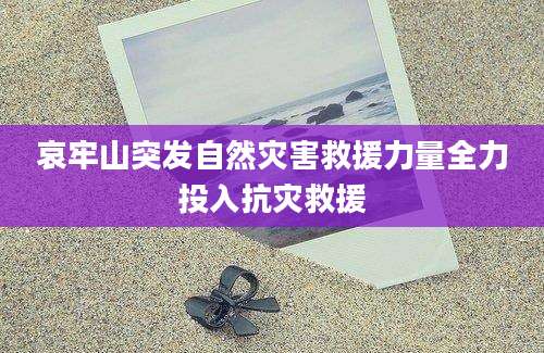 哀牢山突发自然灾害救援力量全力投入抗灾救援