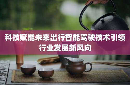 科技赋能未来出行智能驾驶技术引领行业发展新风向