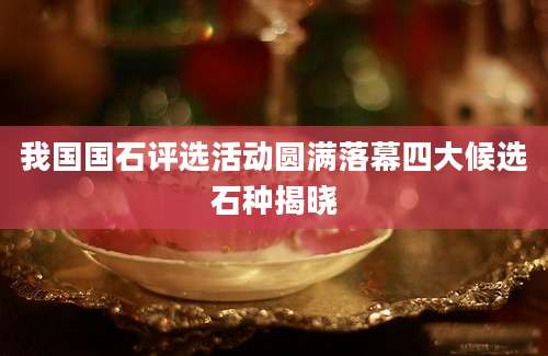 我国国石评选活动圆满落幕四大候选石种揭晓