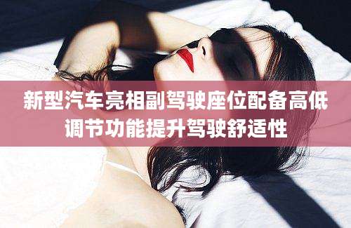 新型汽车亮相副驾驶座位配备高低调节功能提升驾驶舒适性