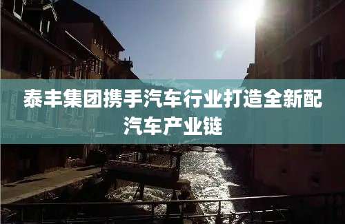 泰丰集团携手汽车行业打造全新配汽车产业链