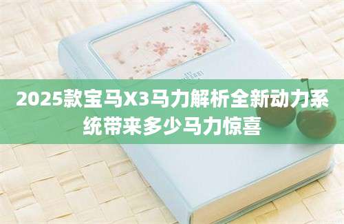 2025款宝马X3马力解析全新动力系统带来多少马力惊喜