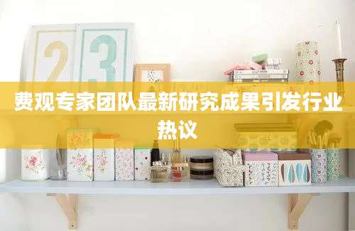 费观专家团队最新研究成果引发行业热议