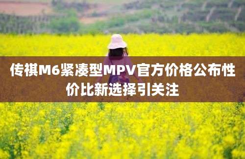 传祺M6紧凑型MPV官方价格公布性价比新选择引关注