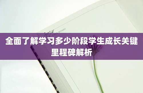 全面了解学习多少阶段学生成长关键里程碑解析