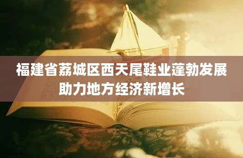 福建省荔城区西天尾鞋业蓬勃发展助力地方经济新增长