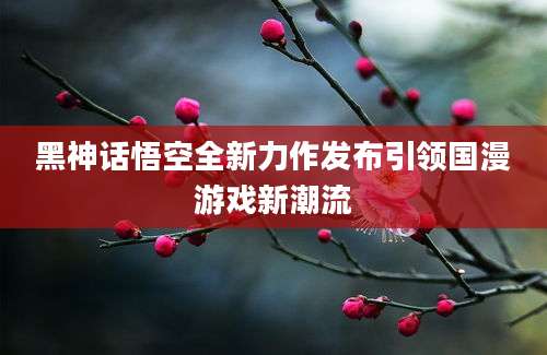 黑神话悟空全新力作发布引领国漫游戏新潮流