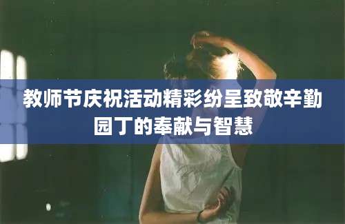 教师节庆祝活动精彩纷呈致敬辛勤园丁的奉献与智慧