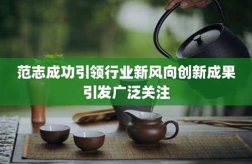 范志成功引领行业新风向创新成果引发广泛关注