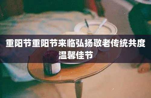 重阳节重阳节来临弘扬敬老传统共度温馨佳节