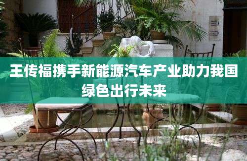 王传福携手新能源汽车产业助力我国绿色出行未来