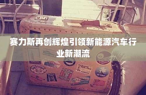 赛力斯再创辉煌引领新能源汽车行业新潮流