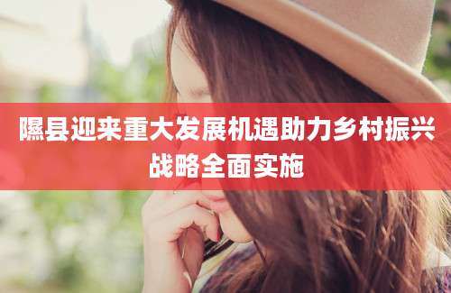 隰县迎来重大发展机遇助力乡村振兴战略全面实施