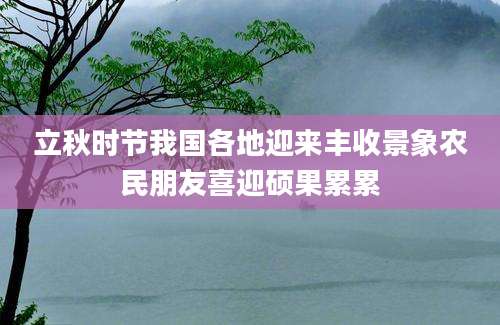立秋时节我国各地迎来丰收景象农民朋友喜迎硕果累累