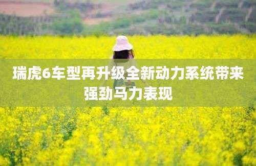 瑞虎6车型再升级全新动力系统带来强劲马力表现