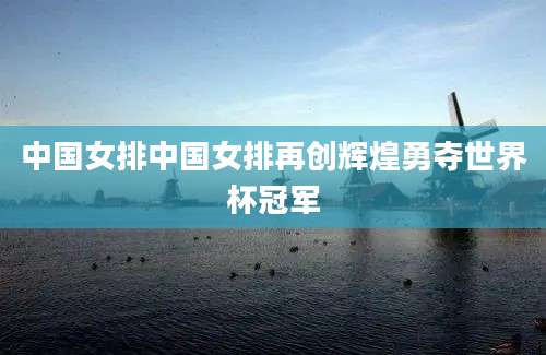 中国女排中国女排再创辉煌勇夺世界杯冠军