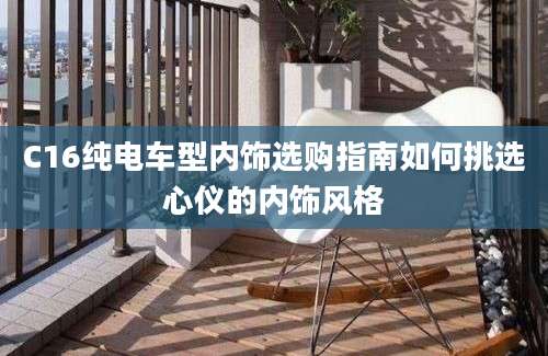 C16纯电车型内饰选购指南如何挑选心仪的内饰风格