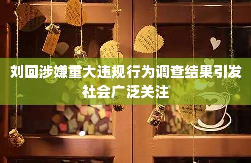 刘回涉嫌重大违规行为调查结果引发社会广泛关注