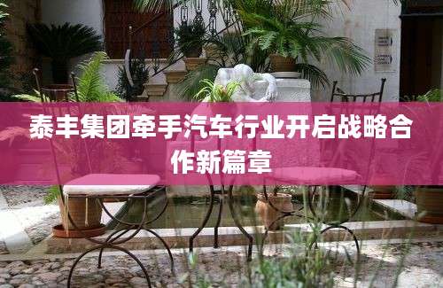 泰丰集团牵手汽车行业开启战略合作新篇章