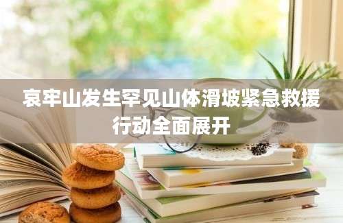 哀牢山发生罕见山体滑坡紧急救援行动全面展开