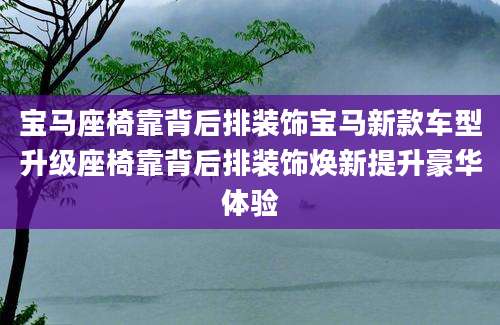 宝马座椅靠背后排装饰宝马新款车型升级座椅靠背后排装饰焕新提升豪华体验