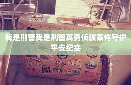我是刑警我是刑警英勇侦破案件守护平安纪实